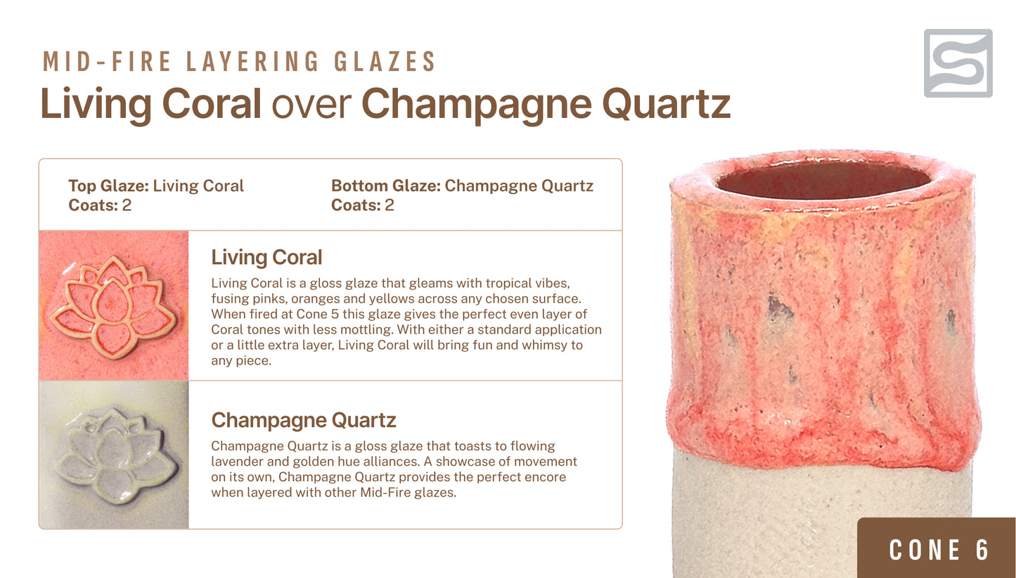 Speedball Mid Fire Glaze - Living Coral