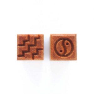 MKM Small Square Two Sided Stamp - Peace/Zig Zag