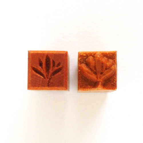 MKM Small Square Two Sided Stamp - Flower