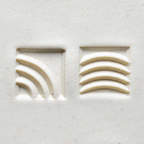 MKM Small Square Two Sided Stamp - Rainbow/Curve