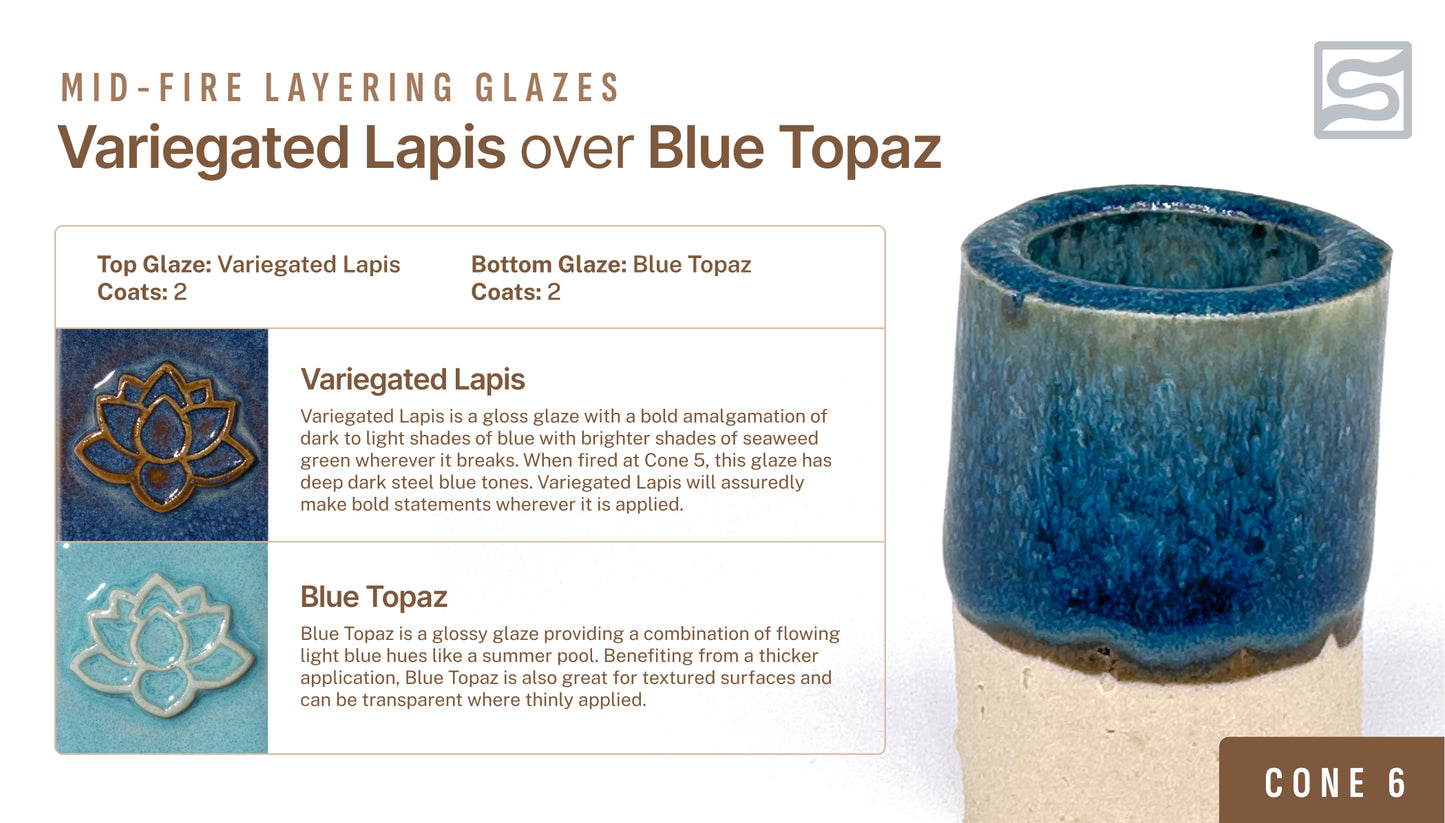 Speedball Mid Fire Glaze - Variegated Lapis