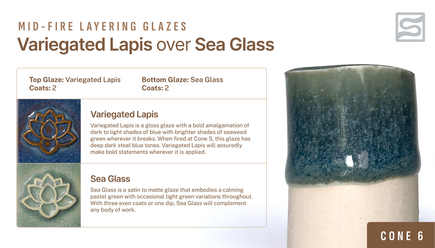 Speedball Mid Fire Glaze - Variegated Lapis