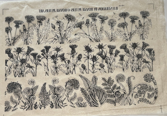 נייר העברה תחת גלזורה של קרמיקה - Meadow Drifters