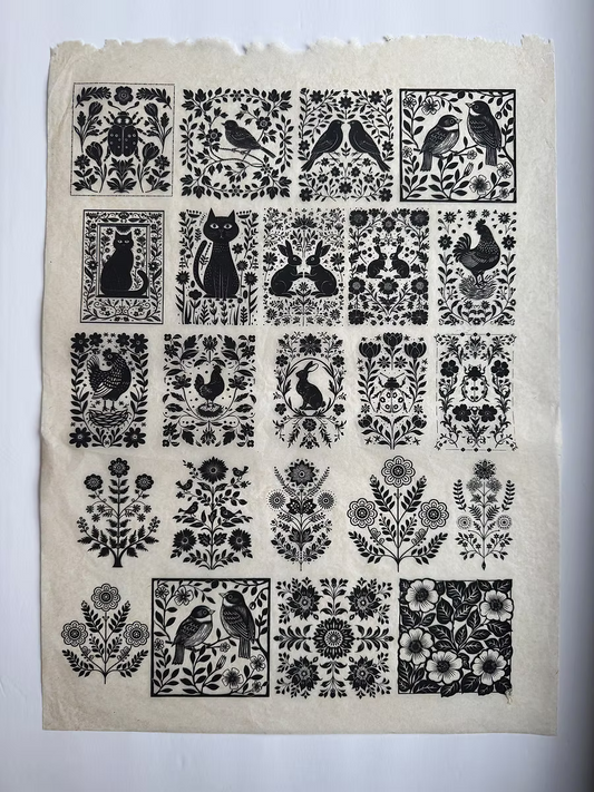 נייר העברה תחת גלזורה של קרמיקה - Block Party