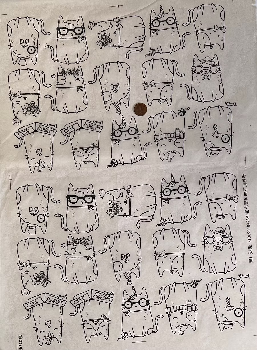 נייר העברה תחת גלזורה של קרמיקה - חתלתולים