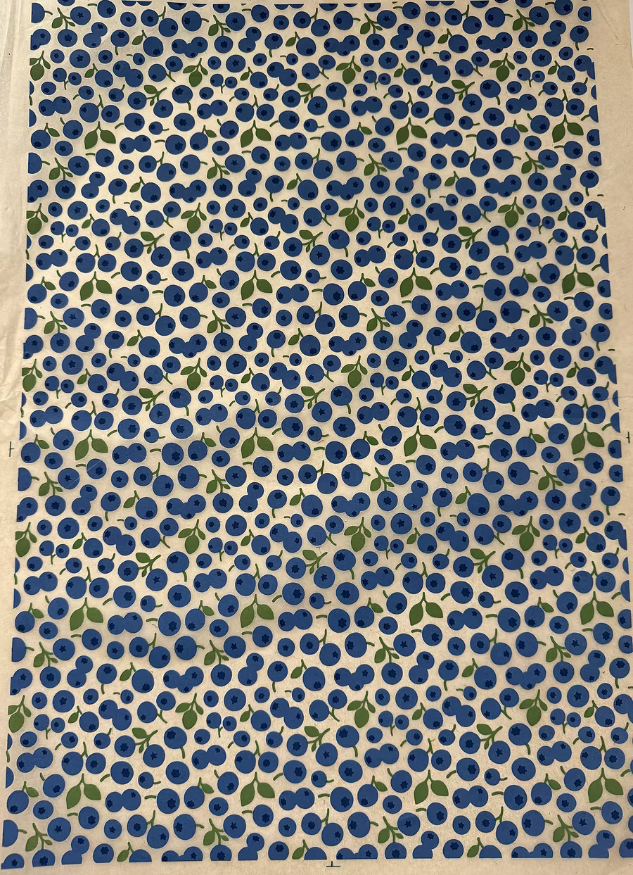 נייר העברה תחת זיגוג של קרמיקה - אוכמניות