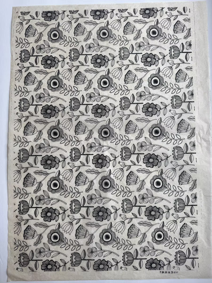 נייר העברה תחת גלזורה של קרמיקה - פרחוני טרי