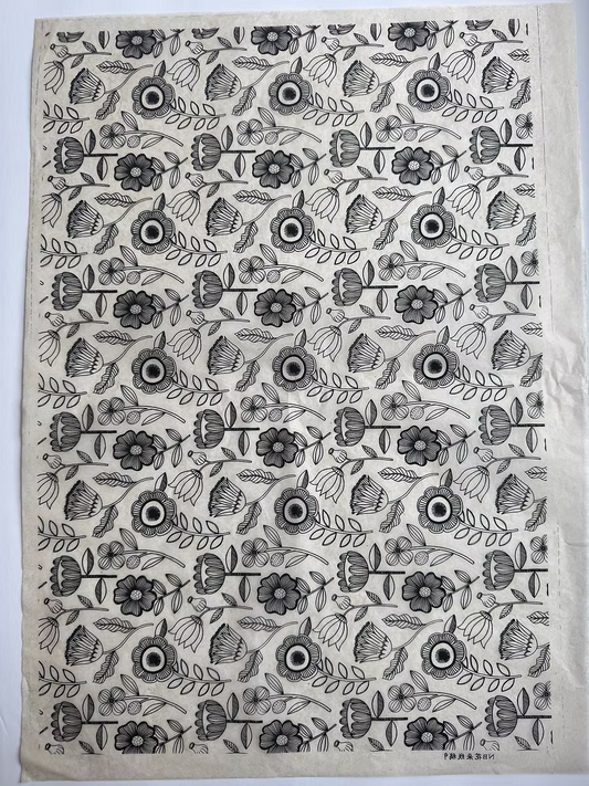 נייר העברה תחת גלזורה של קרמיקה - פרחוני טרי