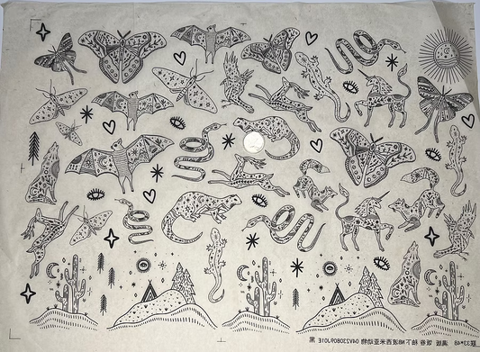 נייר העברה קרמי תחת זיגוג - חיות בוהו